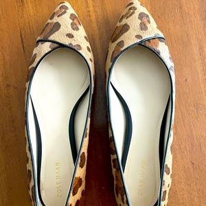 Cole Haan calf skin leopard flats. Size 8